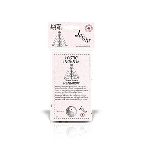 Jabou Mystic 100% Natural Incense Cones - 12 Aromas - for Meditation, Yoga, Relaxation, Magic, Healing, Prayer & Rituals - 20 Cones - Each Lasting 30+ Minutes