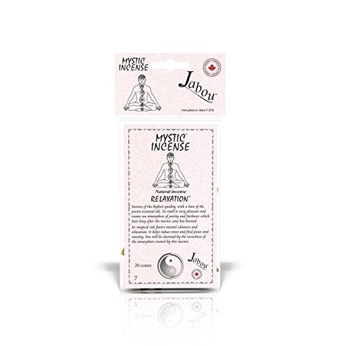 Jabou Mystic 100% Natural Incense Cones - 12 Aromas - for Meditation, Yoga, Relaxation, Magic, Healing, Prayer & Rituals - 20 Cones - Each Lasting 30+ Minutes