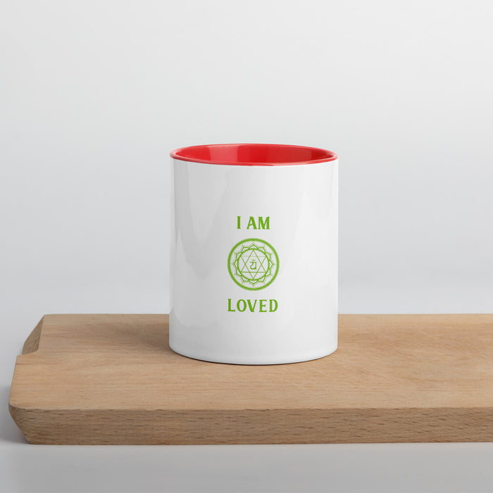 Forth Chakra - I am loved - Mug with Color Inside
