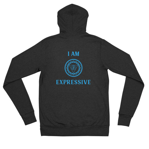 Fifth Chakra - I am Expressive - Unisex zip hoodie