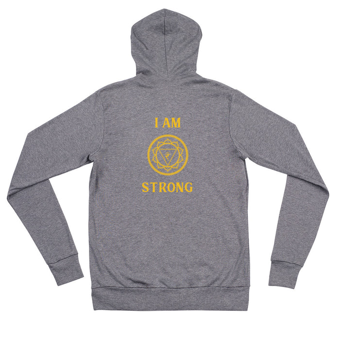 Third Chakra - I am Strong - Unisex zip hoodie