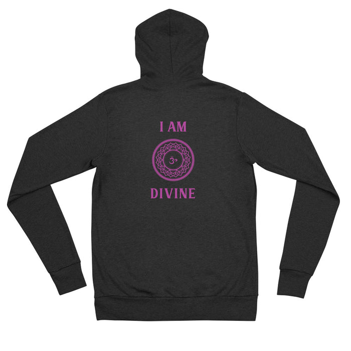 Seventh Chakra - I am Divine - Unisex zip hoodie