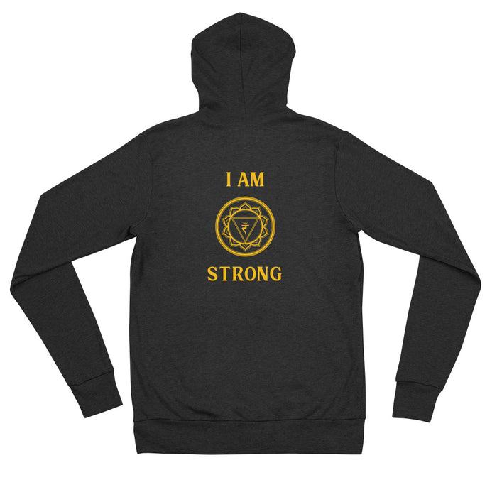 Third Chakra - I am Strong - Unisex zip hoodie