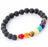 Muti-color Design Mens Bracelets Lava 7 Chakra Healing Balance Beads Bracelet Rhinestone Reiki Prayer Stones