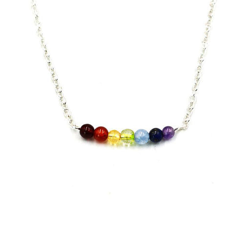 Original Design Handmade Natural Stone Beads Necklace Jewelry Colorful Yoga Chakra Clavicle Chain Necklace
